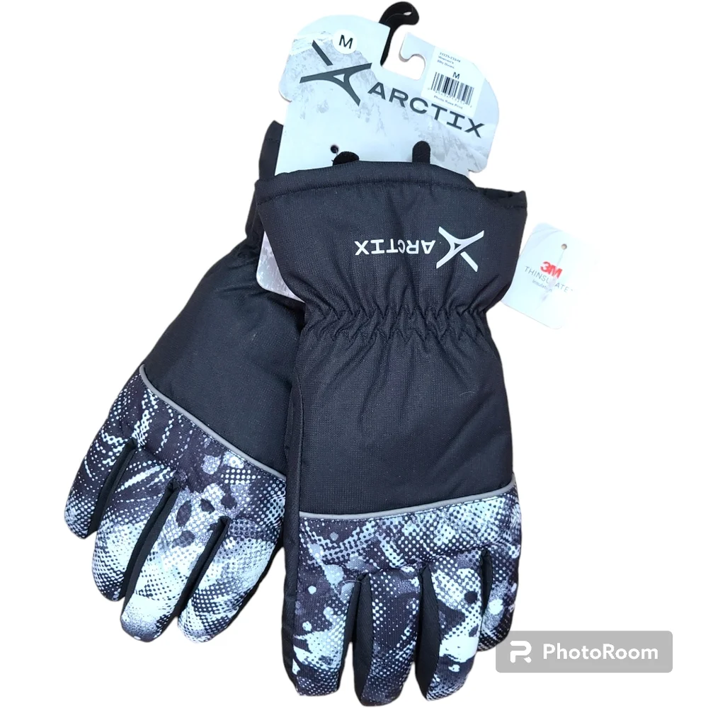 Arctix Blitz Size Medium Black 3M Thinsulate Winter Snow Ski Puffer Gloves NWT